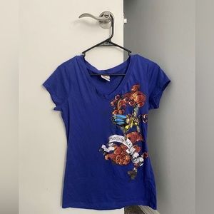 A vintage casual shirt for any sex. XL South Pole, Deep blue, sweet heart cut.